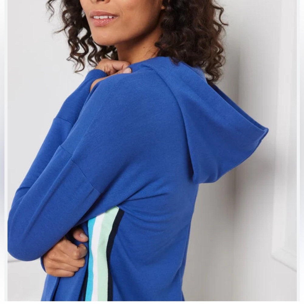 Talbots Blue Women’s terry Hooded Pullover Sz M